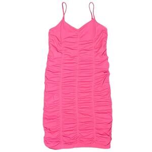 VTG Y2k BCBGMaxAzria Bubblegum Pink Ruched Puckered Bodycon Tube Dress